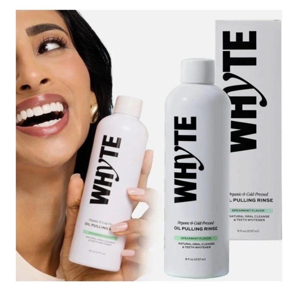 Whyte Spearmint Oil Pulling Rinse - 8 fl oz Cleanse And Teeth Whiting Organic